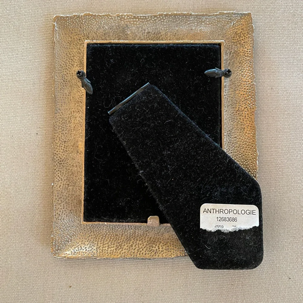 Anthropologie Small Woven Look Silver Metal Photo‎ Frame